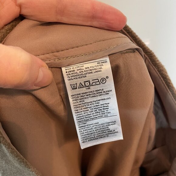 BANANA REPUBLIC Petite Wide Leg Slim Flare Wool Pleated Trouser Pants \\ 8P - Picture 12 of 12